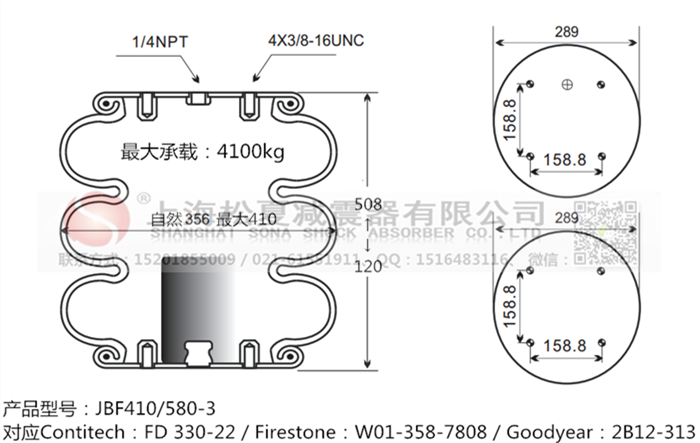 JBF410/580-3橡膠<a href='http://www.topseal.com.cn/' target='_blank'><u>空氣彈簧</u></a>